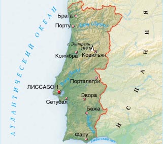 карта Португалии